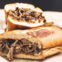 Cheesesteak · Bulgogi, grilled onions, peppers, mushrooms, provolone and mayo.