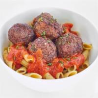 Homemade Beef Meatballs And Pasta Marinara · The classic comfort food dish without the guilt. Homemade Beef Meatballs are pan seared and ...