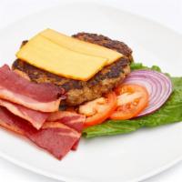 Bunless Bacon Cheeseburger · The perfect low carb cheeseburger! Our ground beef is always made in house! It’s as fresh as...