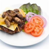 Mushroom Swiss Burger  · Low Carb - Bunless Mushroom Swiss Burger! We use only lean, certified angus beef, and our ch...
