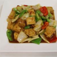 Lemongrass Tofu · Medium spicy with bell pepper, celery and onion stir fried in special lemongrass sauce