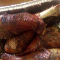 Smoked Turkey Legs · Large Smoked Turkey Leg served with Bread with Bbq sauce on the side