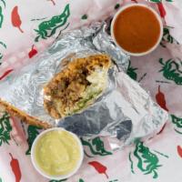 Regular Burrito · Comes with rice, beans, onion, cilantro & meat of your preference