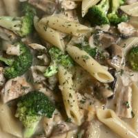 Chicken Broccoli · (side pasta included with entrée) Chicken breast sautéed with broccoli and mushrooms in a ga...