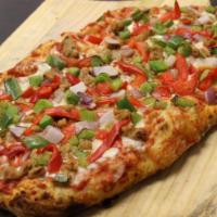 Roman Sausage And Peppers · Signature Marinara, Shredded Mozzarella, Italian Sausage, Red Peppers, Green Peppers, and Re...