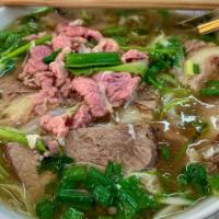 Beef Lover Pho · Delicious pho with eye round steak, meatballs, flank steak, and brisket.