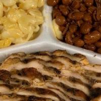 Chicken (Breast) · 1/2 lb. of Meat with 2 sides and bread