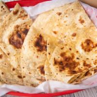 Chapati · Unleavened whole-grain flat bread cooked on griddle.