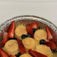 Tres Flans  · 6 pack of mini flans  
Served with fresh berries