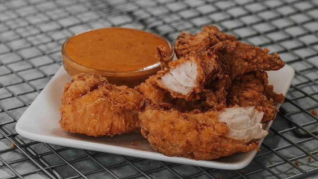 Fried Chicken Tendies · Served with your choice of one side.