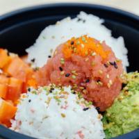 Ahi Tuna Tower (Small) · Fan-favorite. Gluten-free, spicy. Spicy sashimi tuna, wasabi-crab salad, red bell pepper & a...