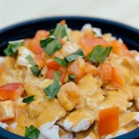 Thai Chicken (Large) · Fan-favorite. Gluten-free, spicy, has peanuts, has fish sauce. Spicy red curry, coconut milk...