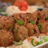 Kuai Asian Meatballs · Savory ground pork, leeks, hoisin sauce, ginger & garlic, tossed in citrus Thai chili sauce.
