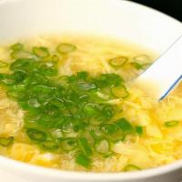 Egg Drop Soup · Thick broth with egg.