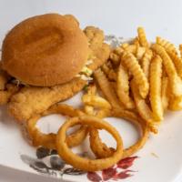 Fish Sandwich · Make it a basket with fries and onion rings.