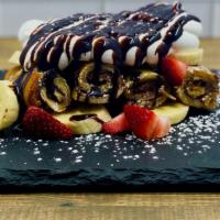 Berry-Nutella Roll-Ups · Caramelized banana cream cheese.