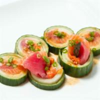 Serenade Roll · (No rice and no seaweed/cucumber wrap)
tuna, salmon, yellowtail, avocado, crabmeat, wrapped ...