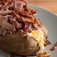 Super Spud · Topped with bacon and your choice of smoked . chicken, pulled pork, or brisket(+2.00) plus ....