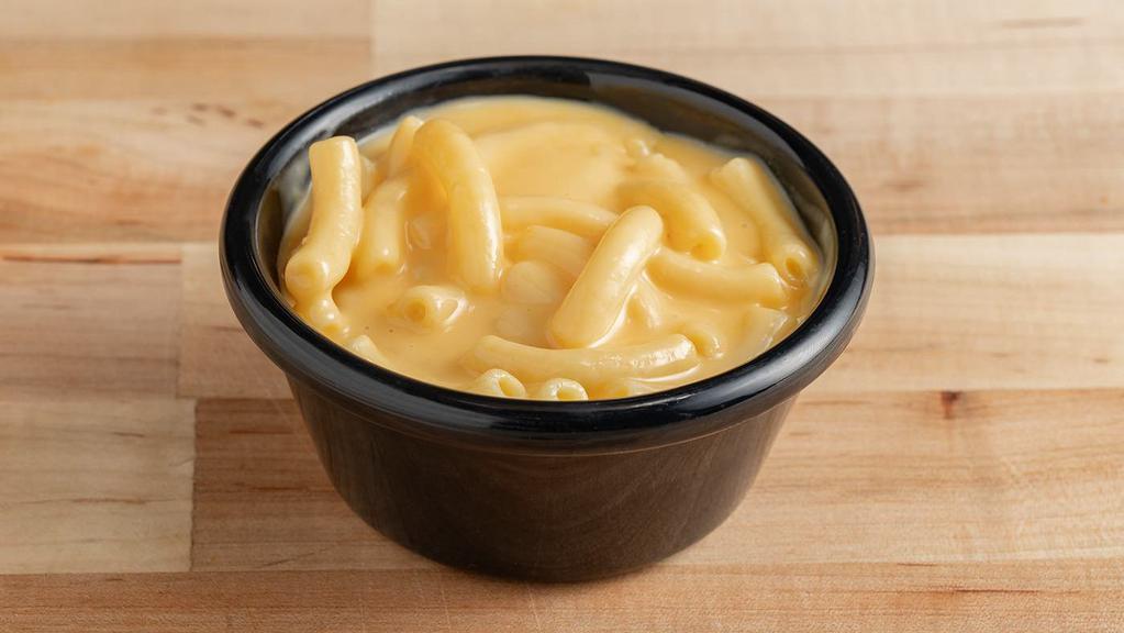 Mac ‘N’ Cheez · Macaroni with cheese sauce, one side, a drink and dessert
