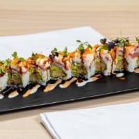 Titanic Chef Special Roll
 · Shrimp tempura, avocado, cucumber topped with tuna, crab meat served with house special sauce.