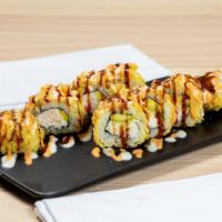 Golden California Chef Special Roll · Lightly battered and deep-fried California roll drizzled with house special sauce.