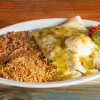 Chicken Fajita Enchiladas · $15.79 Two / $21.09 Three. Served with rice, beans, and guacamole.