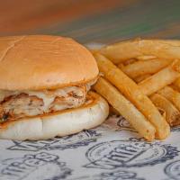 Kid Chicken Sandwich · Grilled chicken sandwich with French fries and a drink