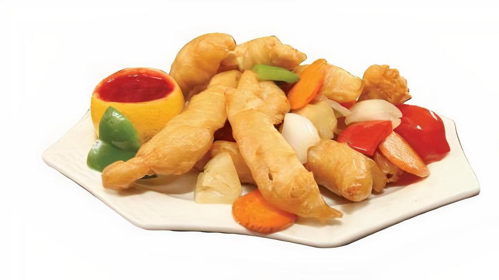 Sweet & Sour · Sweet and sour sauce, carrot, pineapple (chicken only).
