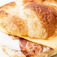 Bacon Egg & Cheese  Croissant · Large Croissant inside Bacon Egg & Cheese
