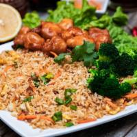 General T'So Chicken · With your choice of steamed rice, fried rice, or egg noodle.