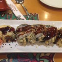 Jalapeno Roll · Jalapeno cream cheese smoked salmon shrimp tempura rolled with seaweed and lightly deep frie...