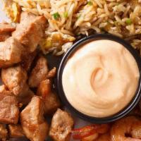 Cajun Fried Rice · Hibachi Fried rice with grilled veggies, roll and drink.