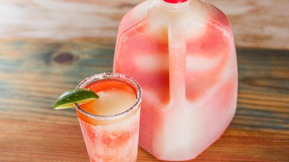 Frozen Rita Swirl, Gallon (8.6% Abv) · Enjoy a Frozen Swirl Willie’s Margarita at home! Frozen Margarita and Strawberry Margarita swirled together. Note: Only available with the purchase of a food item.