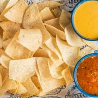 Chips With Queso · Chips, salsa, and queso