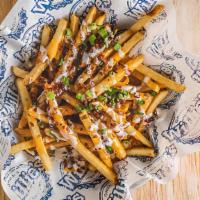 Loaded Fries · French Fries with queso, bacon, green onions and ranch