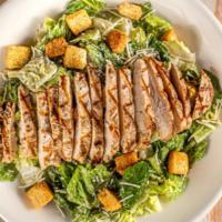 Caesar Salad With Chicken · $9.39 Sm / $12.09 Lg. Romaine lettuce, parmesan cheese, and croutons.