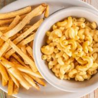 Kids Mac And Cheese · Mac and cheese, served with choice of side.