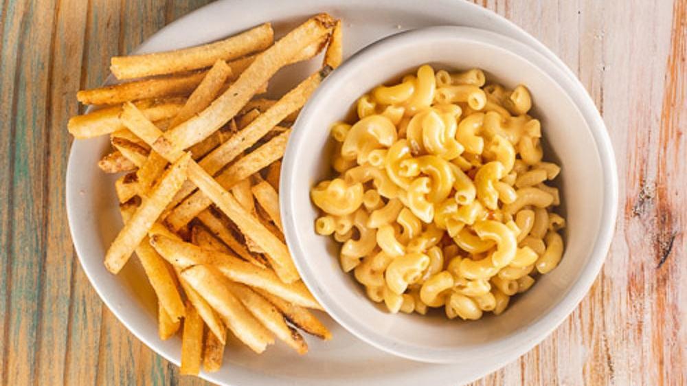 Kids Mac And Cheese · Mac and cheese, served with choice of side.