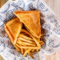Kids Grilled Cheese · Texas toast with American cheese, served with choice of side.