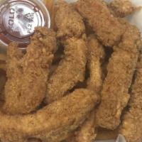 Cajun Fried Chicken Tender Basket · Includes fries with homemade ranch dressing.