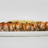 Big Daddy Roll (Baked) · Inside : Shrimp Tempura, Cucumber, Avocado / Top : Crabmeat, Sauce