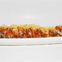Alex Roll · Inside : Shrimp Tempura, Cream Cheese / Top : Smoke Salmon, Crunch, Sauce