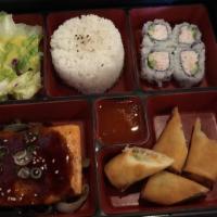Salmon Bento Box · Grilled Salmon with Teriyaki Sauce