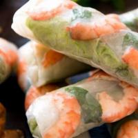Spring Rolls (2) · Fresh salad rolls with shrimps.