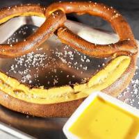 Giant Bavarian Pretzel · Oversized pretzel, rock salt, queso.