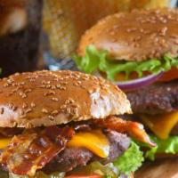 Bacon Cheeseburger · JDs Fresh Angus Beef, American Cheese, Bacon, Lettuce, Tomato, Grilled onion & JDs sauces se...