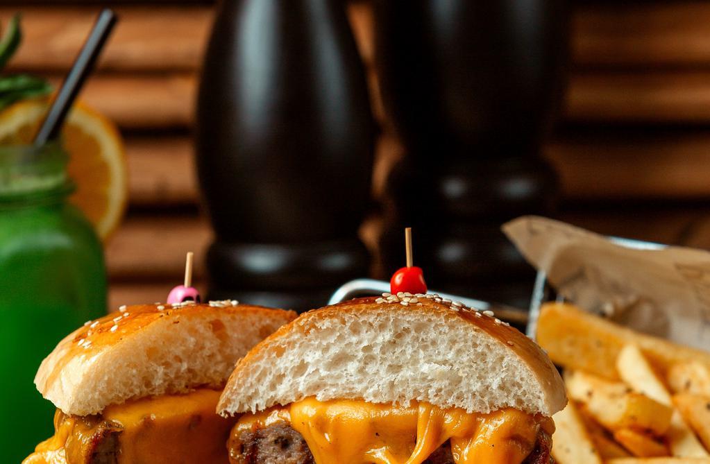 Double Cheeseburger · Double JDs Fresh Angus Beef, Double American Cheese, Lettuce, Tomato, onion & JDs sauces selection.