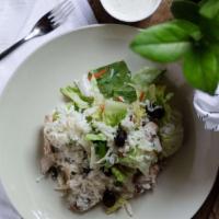 Napoli’S Salad · Iceberg lettuce, chopped ham, salami, provolone, tomatoes, and black olives.