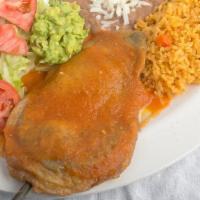Chile Relleno · Choice of red or green sauce. Filled with cheese or ground beef. Choice of corn or flour tor...