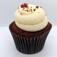 Red Velvet · Red Velvet Cake with Cream Cheese Icing topped with Cake Crumbles